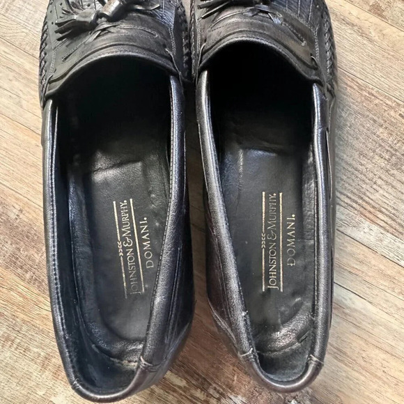 Johnson &  Murphy Domani leather loafer style dress shoes Made in Italy size 10M - Picture 6 of 9